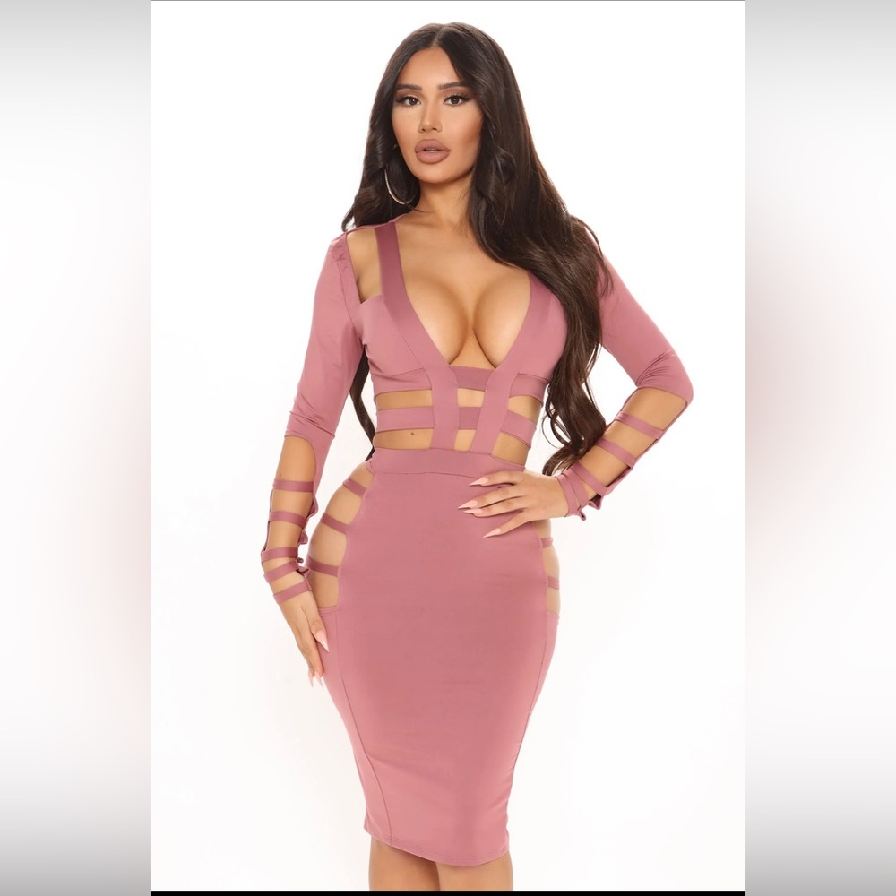 Cut The Small Talk Midi Dress - Mauve